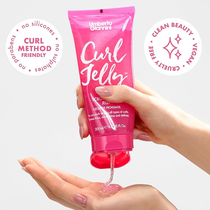Umberto Giannini Curl Jelly Scrunching Jelly Bundle, Vegan & Cruelty Free Frizz Solution Gel for Curly or Wavy Hair, 200 ml (2 Pack)