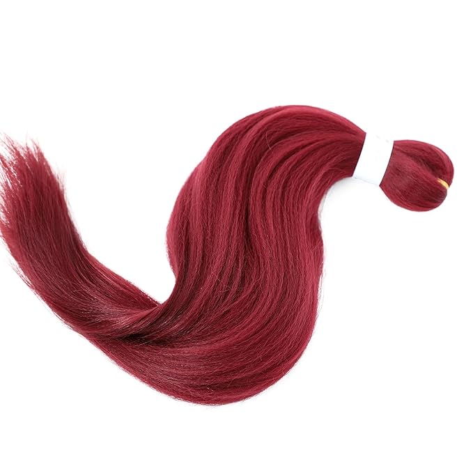Dorsanee Burgundy Braiding Hair Pre Stretched 24 Inch 3 Packs Braiding Hair Extensions for Box Braids Twists Locs Hair Soft Yaki Texture Hot Water Setting (#Burgundy)