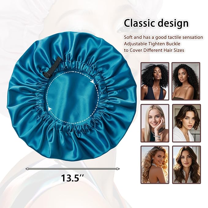 Silk Bonnet for Sleeping Women,Adjustable Satin Bonnet for Women Curly Natural Hair,Double Layer Anti Frizz Soft Sleep Cap.