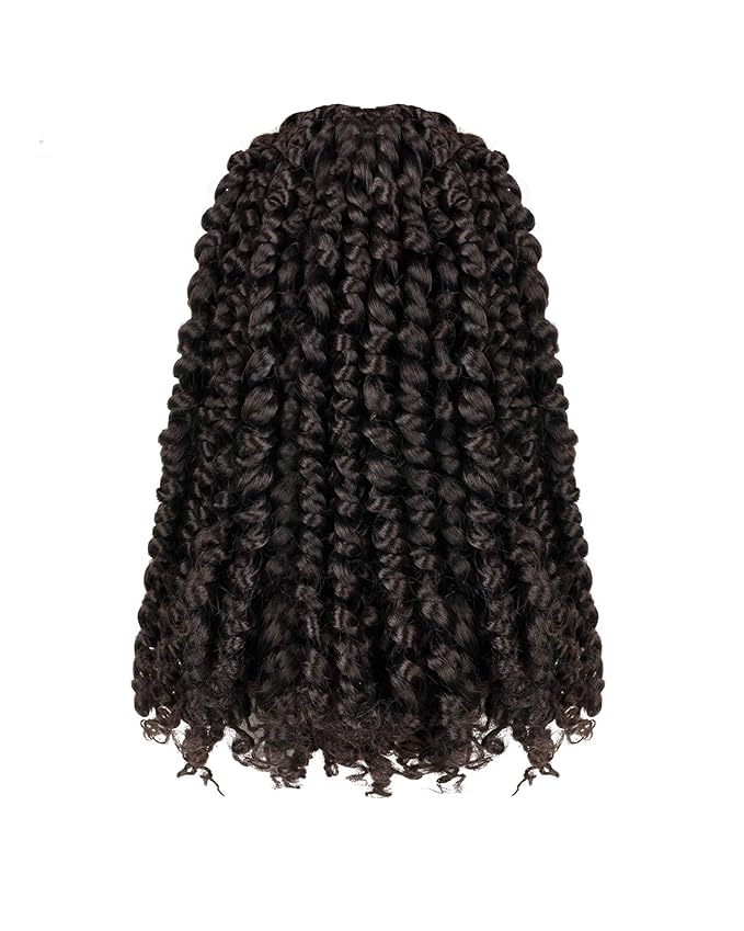 10 Inches 8 Packs Pre Looped Pretwisted Passion Twist Crochet Hair for Black Women and Kids-Light Brown,Soft Hair Extensions Braided by Synthetic Spring Kinky Twist Bohemian Curls(10"-8 Packs,4#)