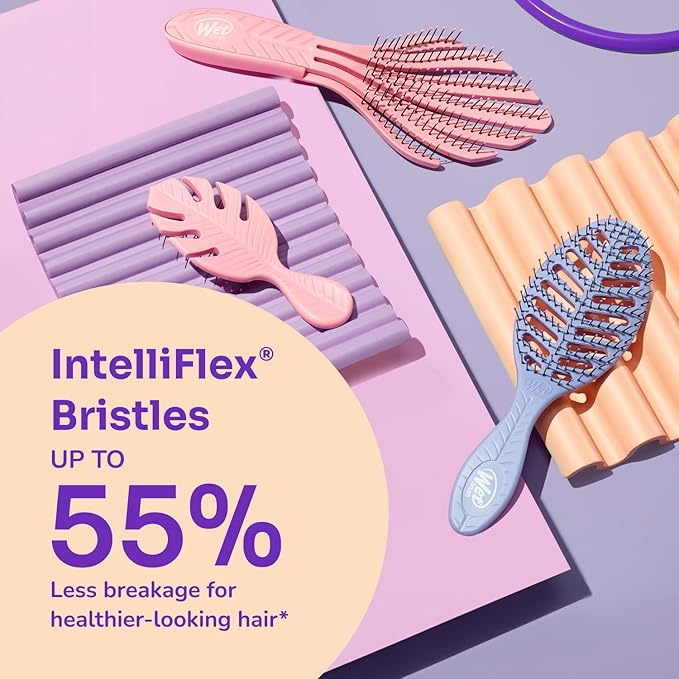 Wet Brush Go Green Curl Detangler Hair Brush - Black - Ultra-Soft IntelliFlex Detangling Bristles Glide Through Tangles with Ease - Great For Curly Hair - No Split Ends & Pain-Free (Pack of 2)