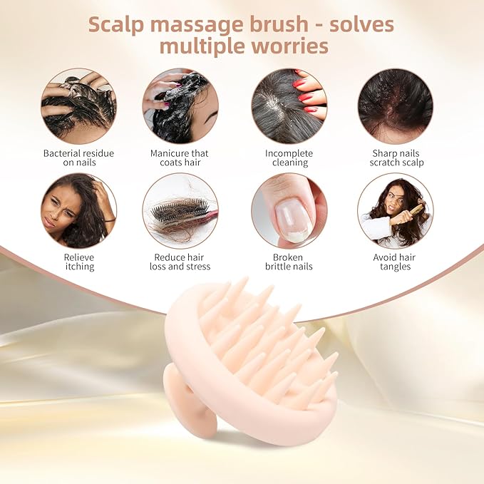 One-Piece Silicone Scalp Massage Brush, Scrubber With Soft Massager for Hair Growth, Deep Cleansing Relaxation, Durable, Gentle on Scalp, Wet Dry Hair Massage Tool