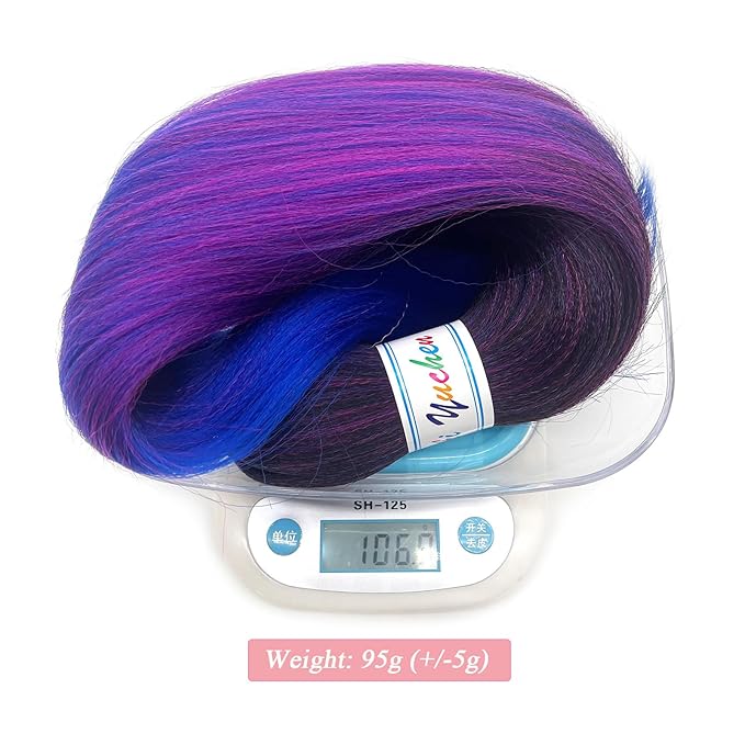 Ombre Braiding Hair Pre Stretched 1b Pink Blue Braids Hair Extensions for Braiding Hypoallergenic Knotless Synthetic Pre Sectioned Braiding Hair Bundles Weave 26 Inch 6 Packs