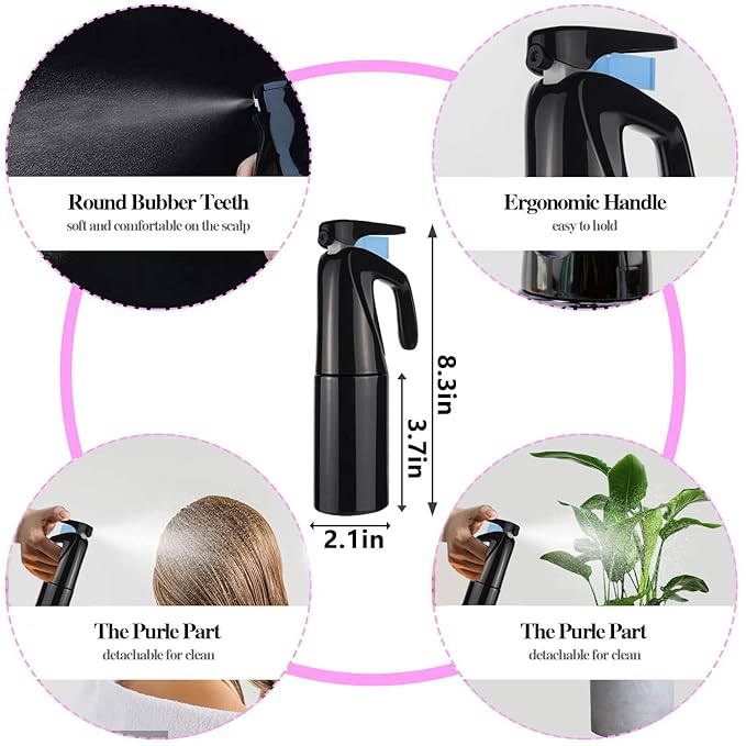 10Pcs Natural Hair Detangling Brush Set with Sleep Bonnet for Curly, Afro, African Black 3a to 4c Hair - Faster Detangling on Wash Days