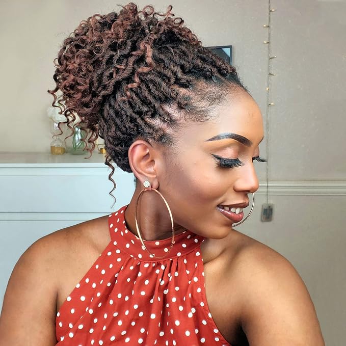 Fulcrum Goddess Locs Crochet Hair 12 Inch, 8 Packs New Faux Locs Crochet Hair for Black Women, Crochet locs with Curly Ends (12Inch (Pack of 8), T30#)