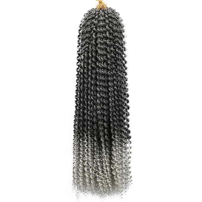 Passion Twist 24 Inch 8 Packs Crochet Hair Braiding Long Bohemian Spring Twist Hair Synthetic Hair Extension (24 Inch, 1B/Silver)