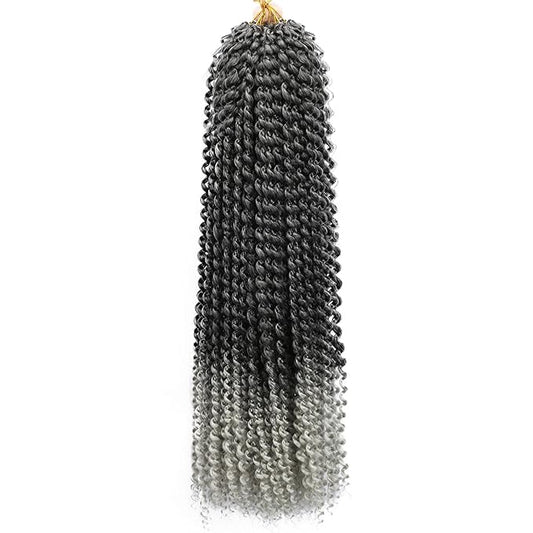 Passion Twist 24 Inch 8 Packs Crochet Hair Braiding Long Bohemian Spring Twist Hair Synthetic Hair Extension (24 Inch, 1B/Silver)