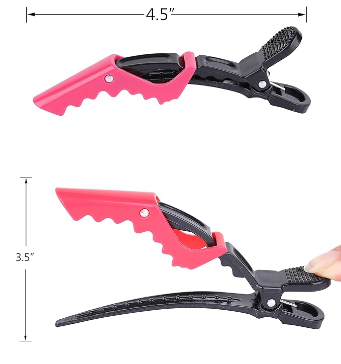 HH&LL Hair Clips for Women – Wide Teeth & Double-Hinged Design – Alligator Styling Sectioning Clips of Professional Hair Salon Quality - 10Pack (RROYG)