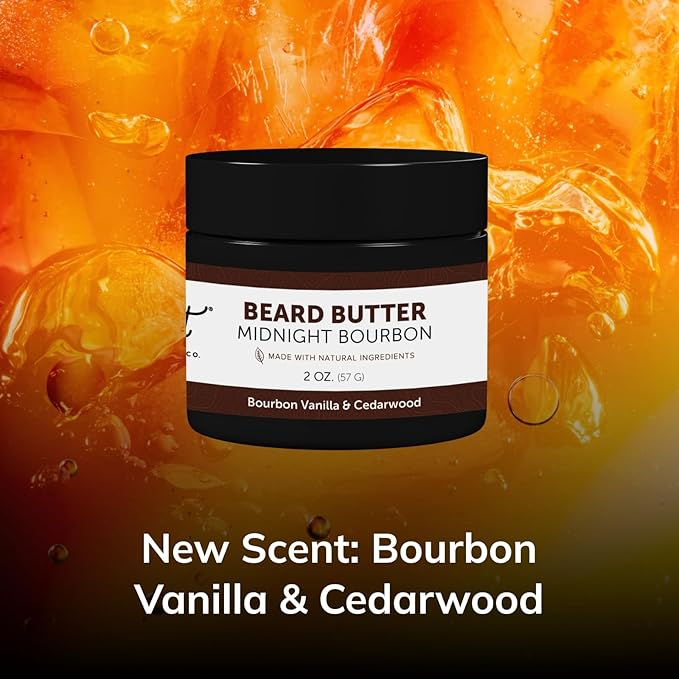 Detroit Grooming Co. Beard Butter for Men | Limited Edition | Softens, Hydrates & Nourishes with Safflower Oil & Shea Butter | Midnight Bourbon Scent, 2oz
