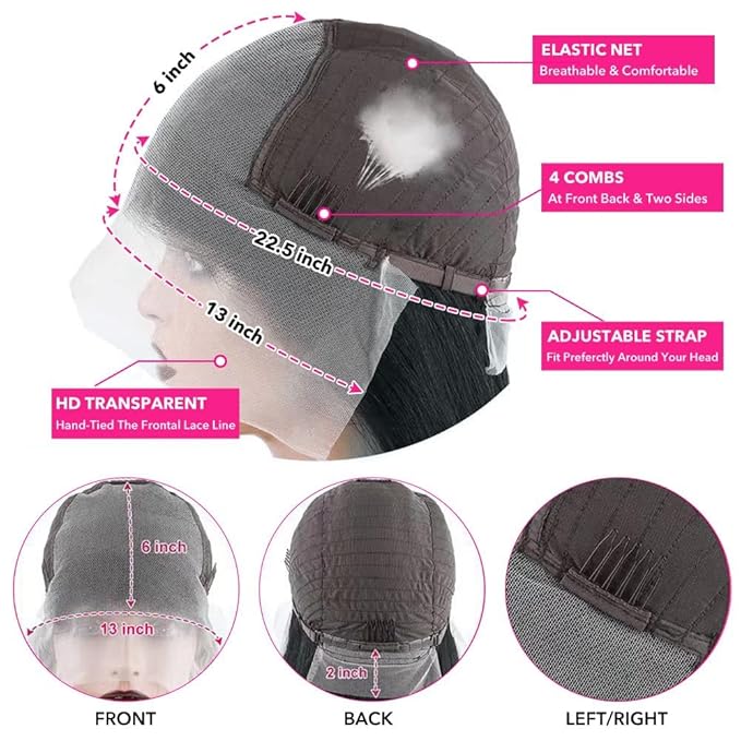 200% Density 13X6 Ginger 30 Inch Lace Front Wigs Human Hair Pre Plucked for Women Ombre 13X6 HD Transparent #350 Highlight Lace Front Wigs Human Hair Glueless Orange Colored Lace Front Wigs (30Inch)