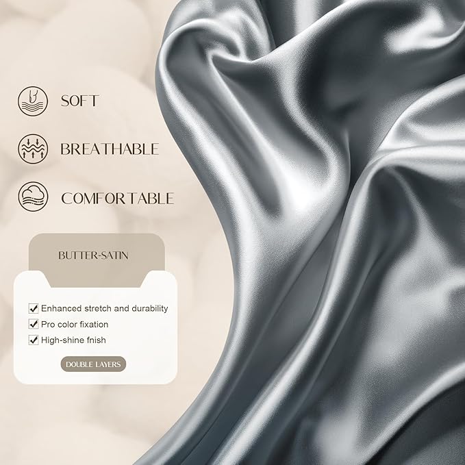 Satin Silk Bonnet for Men & Women, Double Layer Silk Sleep Bonnets, Soft Satin Lined Bonnet for Curly & Natural Hair