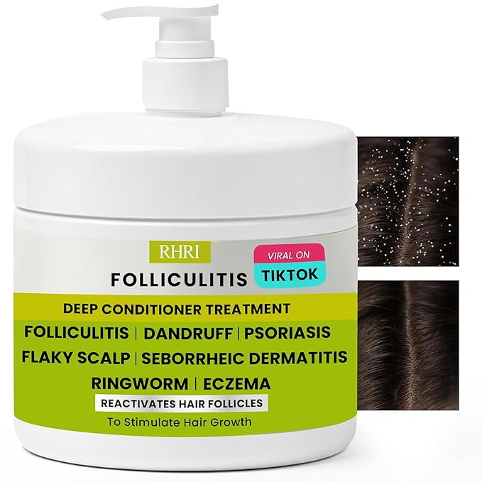 Folliculitis Deep Conditioner | Effective Scalp Treatment for Seborrheic Dermatitis, Psoriasis, Dry Itchy Scalp, Dandruff Treatment | Nourishes Oily Hair and Promotes Healthy, Hydrated Hair Treatment