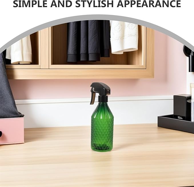 2pcs Continuous Spray Bottle for Hair - Fine Mist Mister with Steel Ball Refillable 6. 7oz Hair Water Sprayer for Salon, Barber, Or Home Use Green