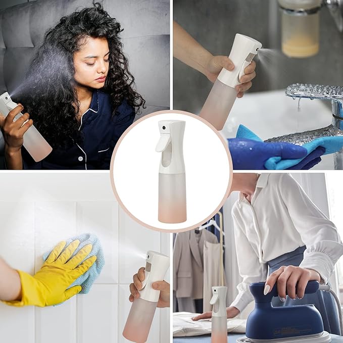 Spray Bottle for Hair (6.8OZ /200ML) Continuous Ultra Fine Mist Sprayer for Hair, Salons, Barber, Plants, Skin Care, Cleaning 2 Pack MATTE PINK