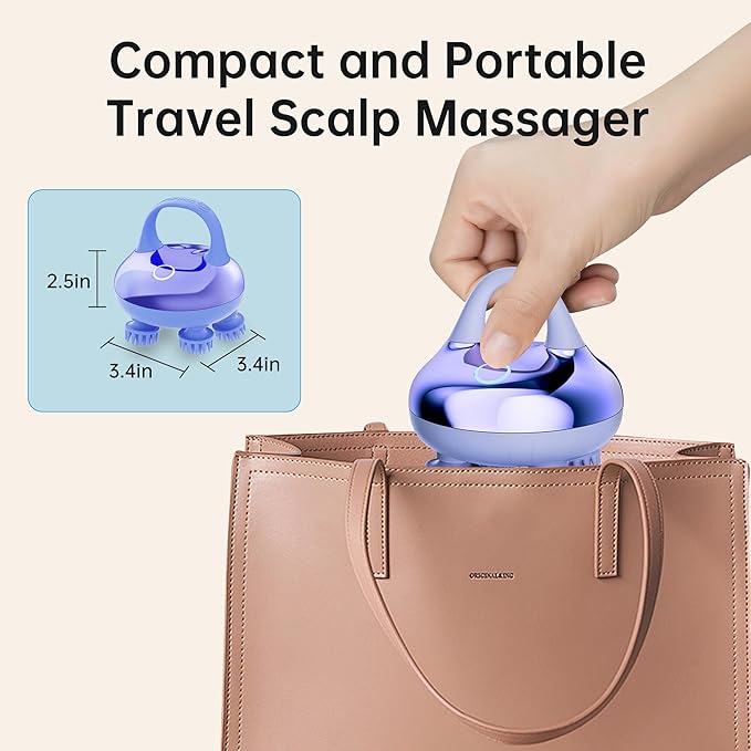 COMFIER Cordless Scalp Massager Hair Growth with 3 kneading Modes,Waterproof Head Massage with 8 Claws for Deep Cleansing,Body Cat Head Scratcher,Gift for Women