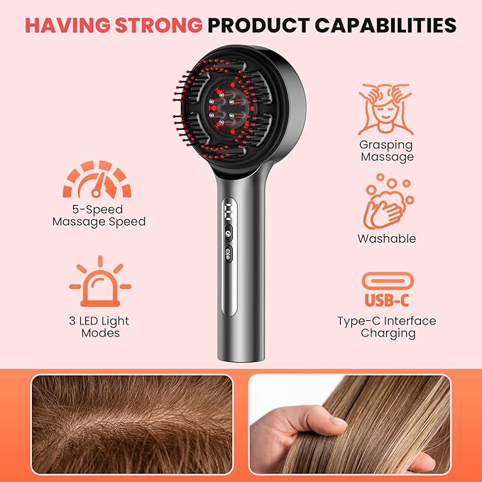 4 in 1 Hair Scalp Massager Hair Growth Oil Applicator, Electric Scalp Brush for Home, IPX7 Waterproof Electric Head Massager