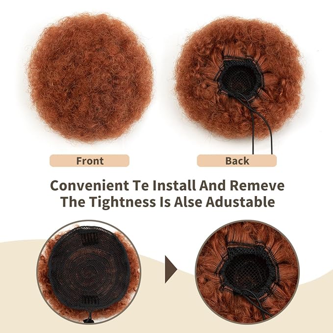 isheeny Small Human Hair Bun For Kids Age 2-5 Human Hair Bun Small Drawstring Ponytail For Little Girls, Curly Fake Hair Bun Natural, Soft, And Durable For Repeated Use (30#, Small 1pcs)