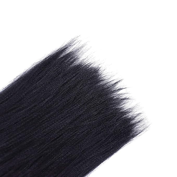 Black Braiding Hair Pre Stretched 20 Inch 8 Packs Braiding Hair Extensions for Crochet Box Braids Twists Locs Hair Itch Free Soft Yaki Texture Hot Water Setting (20inch,#1)