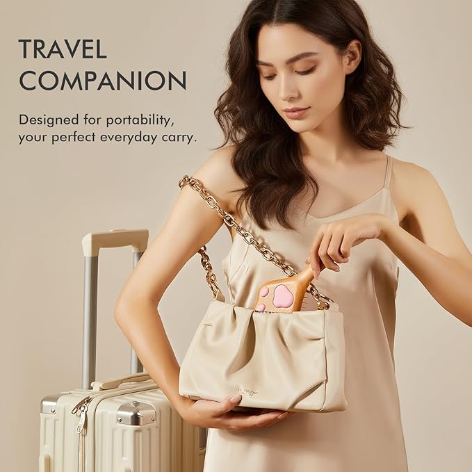 Wooden Brush for Hair Growth: Natural Bristle Brush for Detangling, Reduces Breakage, Massaging Scalp - Curly Hair Brush Pink for Home, Travel & Gift