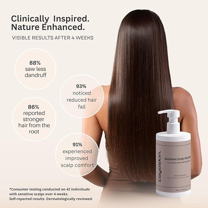 Sensitive Scalp Shampoo – Relieves Itchy & Irritated Scalp, SLS-Free, Gentle Cleanser for Dry & Reactive Skin, ECOCERT Certified – 400ml / 13.53 fl oz