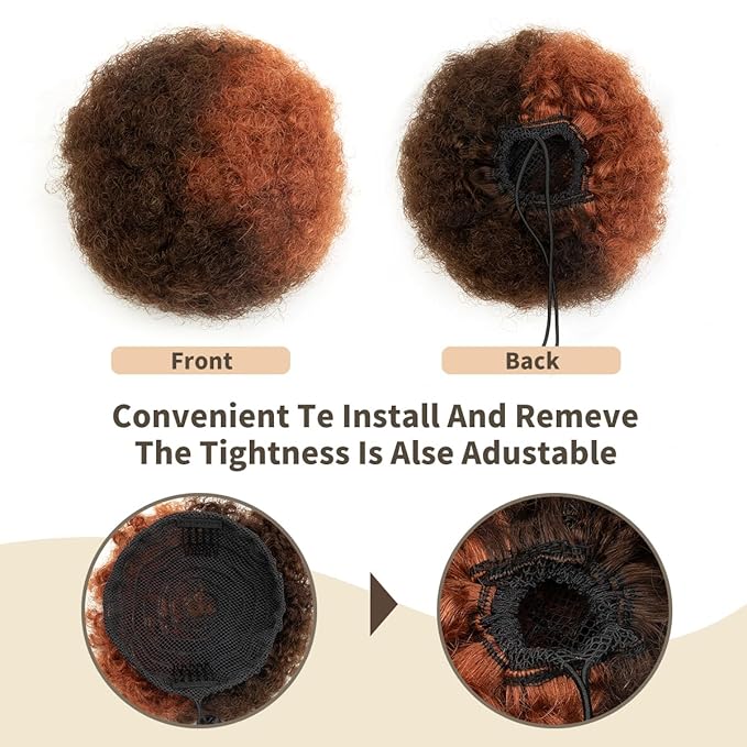 isheeny Medium Human Hair Bun For Girls 5-8 Years Old, Natural Human Hair Drawstring Ponytail Hair Extensions P4-30 For Little Girls, Curly Bun Hairpiece, Soft, And Durable For Repeated Use