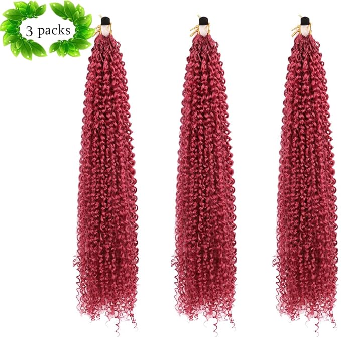 Passion Twist Hair Extensions Burgundy Curly Crochet Hair 12 Inch Short Curly Braiding Hair 3 Packs Crochet Braids with Curls for Black Women(12",900#)