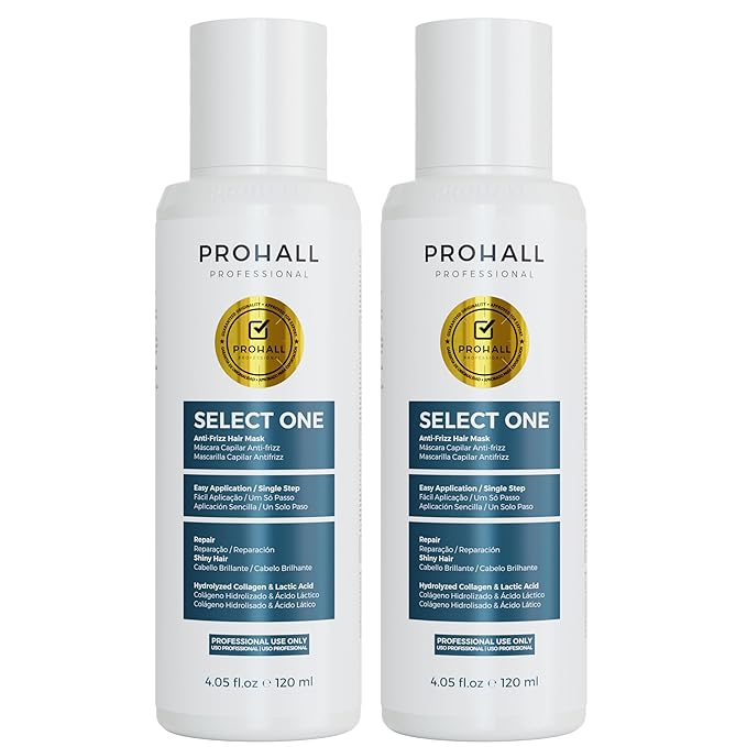 Brazilian Keratin Treatment Blowout Complex-PROHALL SELECT ONE 4.05 oz-Formaldehyde Free Keratin Hair Treatment-Queratina Brasileña Keratina Para Alisar el Pelo Sin Formol-Pack of 2