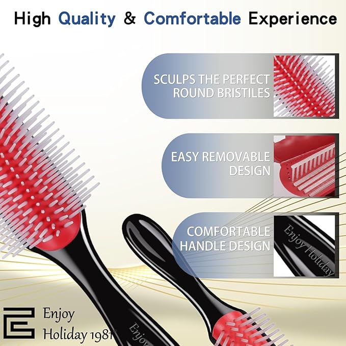 Curly Hair Brush for Women Men Curl Defining Hairbrush Small Mini Detangler Edge Combs Barber Styling Tools Travel Accessories Cruise Ship Essential 2028 Beach Vacation Must Have Gift