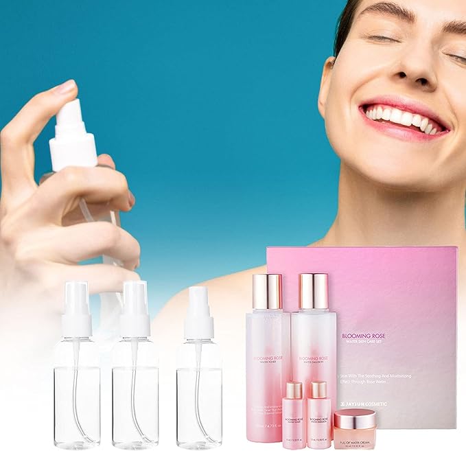 APACALI 50pcs 2 Oz Clear Fine Mist Spray Bottles, Reusable, Leak-Proof, Mini Travel Empty Spray Bottles for Perfume, Plant, etc. (60ml)