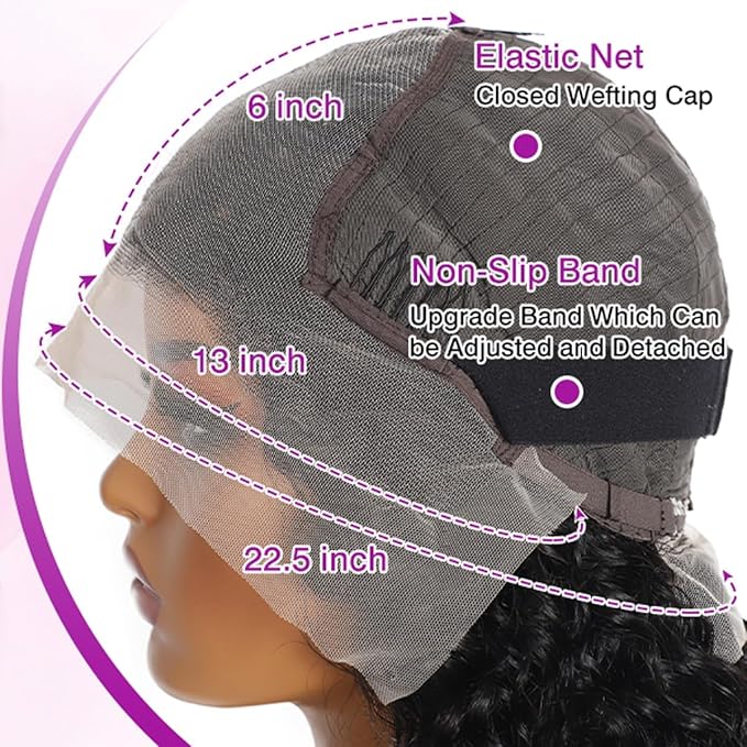 Deep Wave Lace Front Wigs for Black Women Human Hair 210% Density 13x6 HD Lace Frontal Deep Curly Wigs Wet and Wavy Glueless Wigs Human Hair Pre Plucked with Baby Hair 26Inch