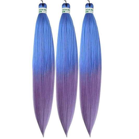 Lavender Blue Braiding Hair Pre stretched 52Inch Synthetic Yaki Ez Braid Braiding Hair