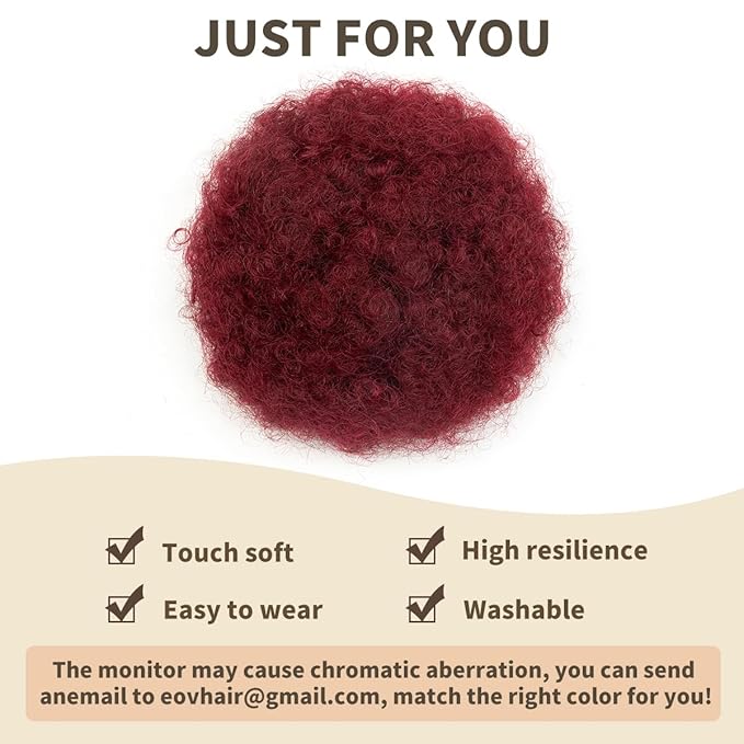 isheeny Small Human Hair Ponytail Extension For Kids 2-5 Years Old, 100% Human Hair Bun Small Drawstring Ponytail Burg For Little Girls,Curly Hairpiece Natural, Soft, And Durable For Repeated Use