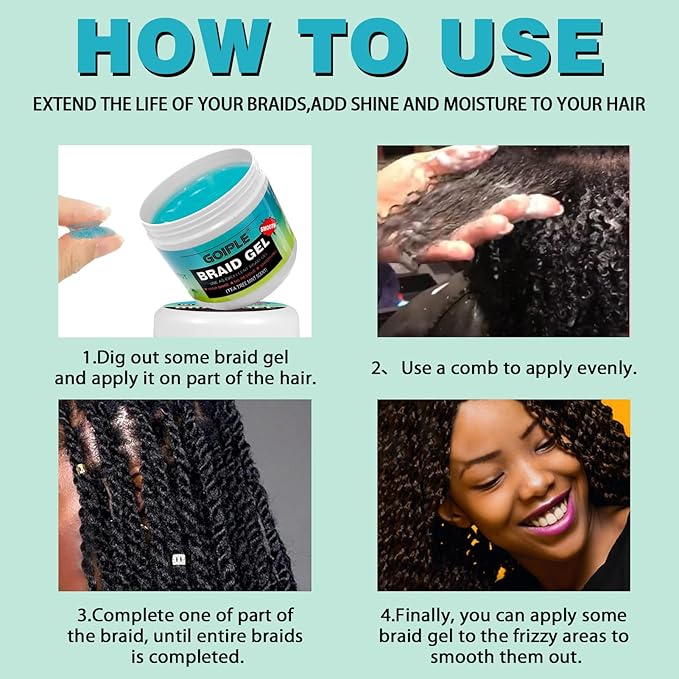 16 OZ Braiding Gel for Twist, Locs, Braids, Edge Control - Extra Hold, High Shine, No Flake, Long Lasting for Locks, Cornrows - Smooths & Tames Frizz (Tea Tree)
