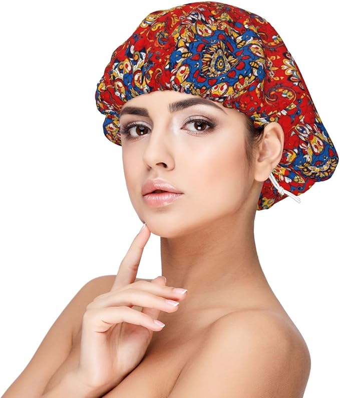Satin Silk Bonnet for Sleeping Women Double Layer Sleep Hair Bonnets Caps for Curly Braid Hair