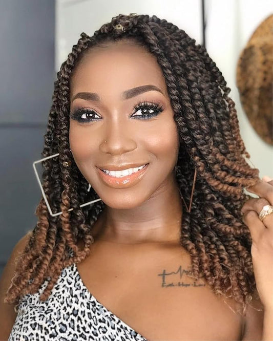 Passion Twist Crochet Hair 12Inch Passion Twist Hair 8 Packs Passion Twist Crochet Hair for Black Women Pre Looped Soft Passion Twist Curly Crochet Hair (12inch(pack of 8), T30)