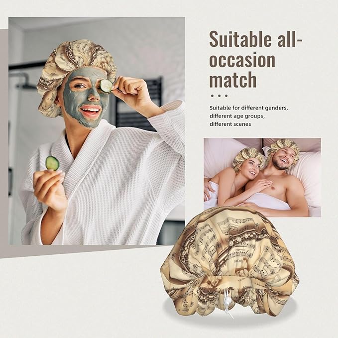 Silk Hair Bonnet for Sleeping, Double Layer Hair Bonnet for Curly Natural Frizz