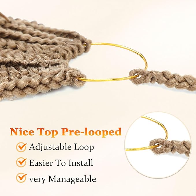 Goddess Box Braids Crochet Hair 12 Inch Boho Crochet Box-Braids With Curly Ends, 9 Packs Bohomian Box-Braid Crochet-Hair For Black Women Pre Looped Box-Braiding (12Inch 9 Packs,27#)