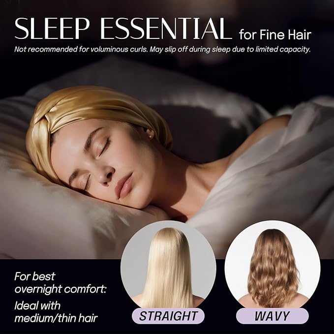 OLESILK Silk Bonnet for Sleeping Women: 100% Mulberry 22 Momme Silk, Adjustable Fit for Night Hair Care, No Frizz for Curls, Pink