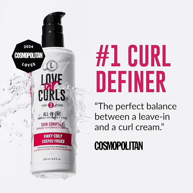 Love Ur Curls - Shampoo & Conditioner Set with All in One Curl Cream Styler for Kinky & Coily Hair, 3 Step System for Repair and Moisturizing
