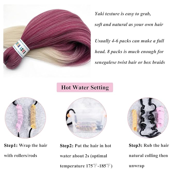 Ombre Braiding Hair Pre Stretched Box Braids Synthetic Braiding Hair Extensions Kanekalo Colored Prestretched Braiding Hair Ombre 26 Inch