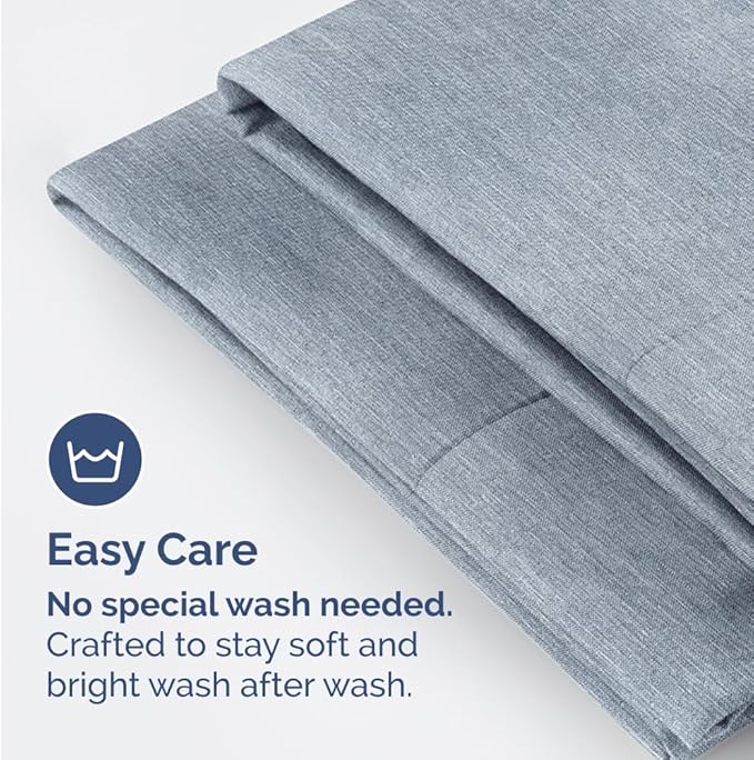 King Pillow Cases Set of 2 - Ultra Soft Hotel Quality Pillowcase Covers - Comfy, Cozy & Wrinkle Free - Shrinkage and Fade Resistant - Machine Washable Pillow Protectors - 2 Piece Set - Heathered Blue