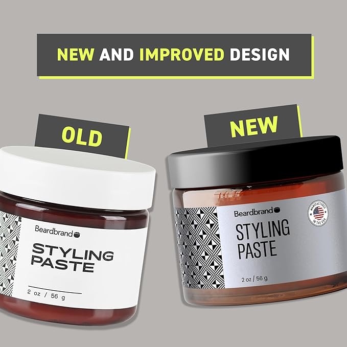 Beardbrand Beard Styling Paste - Medium Hold and Natural Look Hair Paste for Men | Versatile Hair Styling Cream - Sandalwood & Cedar Scent - 56 grams
