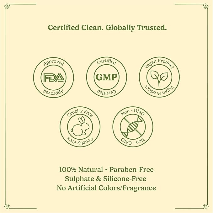 Organic Hair Growth Oil for Hair Fall, Dry Scalp & Thinning – Infused with 35+ Herbs including Bhringraj, Amla & Hibiscus | Nourishes & Supports Healthy Hair | Vegan & Toxin-Free | Ayurvedic