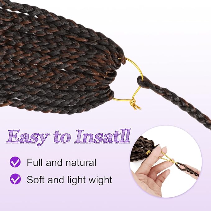 Eacia Goddess Box Braids Crochet Hair 18 Inch 7 Packs Boho Box Crochet Hair for Women Pre Looped Braids with Curly Ends (18 Inch, P4/30#)