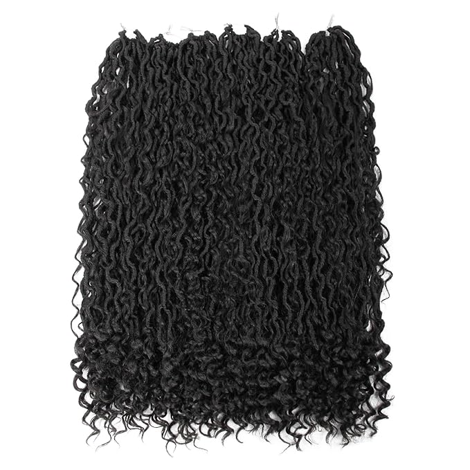 6Packs Goddess Locs Crochet Hair,26Inch Curly Faux Locs Crochet Hair Hippie Locs Crochet Braids Long Crochet Goddess FauxLocs for Black Women(1B, 26inch)