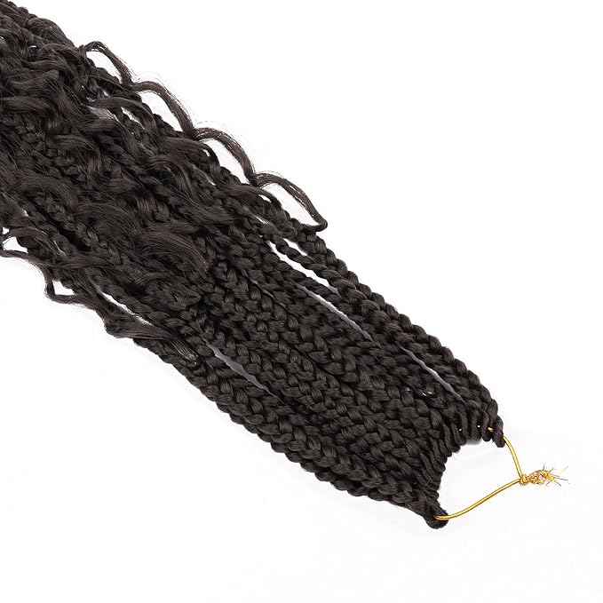 24inch Goddess Box Braids Crochet Hair 8 Packs Synthetic Braiding Hair Extensions for Black Women