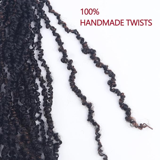Yanky Twist Crochet Hair, PILLUGER Yaki Twists Hair Micro Spring Twist Braids,9 Packs Pre-looped passion Twist Brown Senegalese With Curls Crochet Synthetic Hair Extensions(1B/H/30)