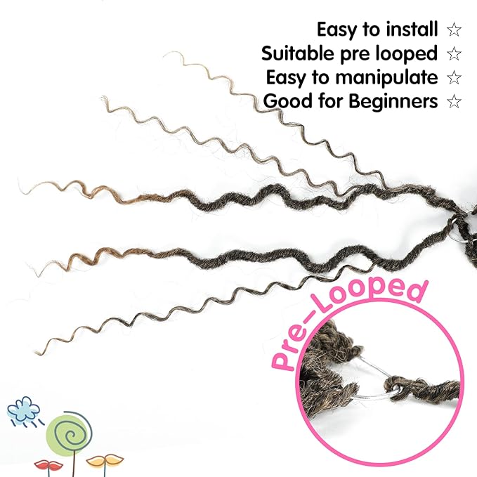 Fulcrum Goddess Locs Crochet Hair 14 Inch, 8 Packs New Faux Locs Crochet Hair for Black Women, Crochet locs with Curly Ends (14Inch (Pack of 8), T27#)