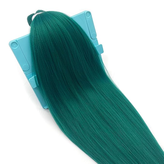 Pre Stretched Braiding Hair Green Kanekalo Teal Braiding Hair Pre Stretched Colored Hair Extensions for Braiding Box Braids Hair Knotless Prestretched Braiding Hair 26 inch