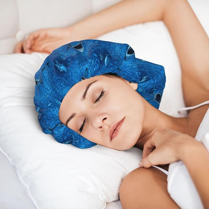 Silk Hair Bonnet for Sleeping, Double Layer Hair Bonnet for Curly Natural Frizz